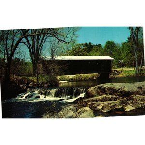 Waterloo Covered Bridge Postcard Travel Souvenir Unposted New Hampshire Vintage